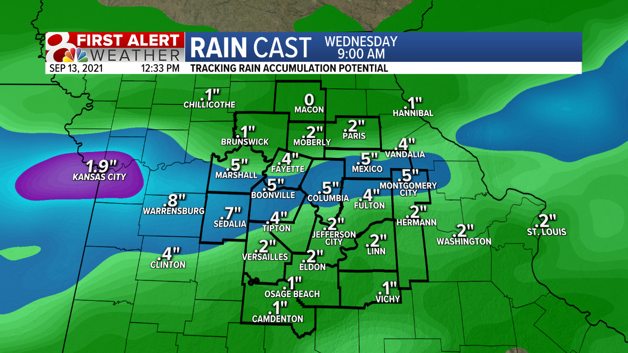 GFS model rain amounts